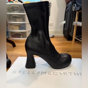 Stella McCartney Black Sculpted Platform Ankle Boots